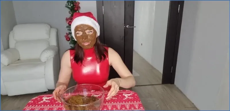 Scatlina come puttana volgare di Natale con 22 scariche di scat parte 1 - video scat